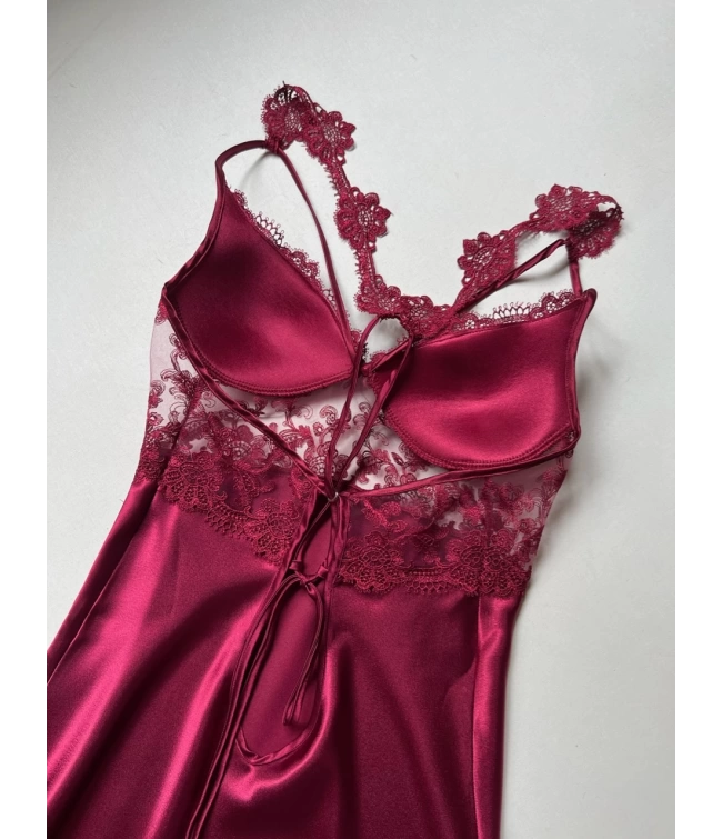 LONG SLIT SILK NIGHTY SET 5 PCS ππ