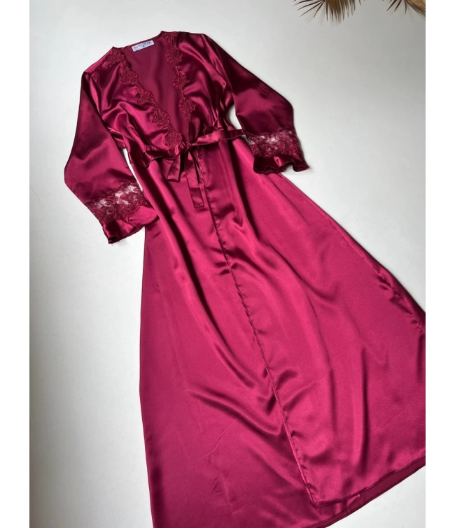 LONG SLIT SILK NIGHTY SET 5 PCS ππ