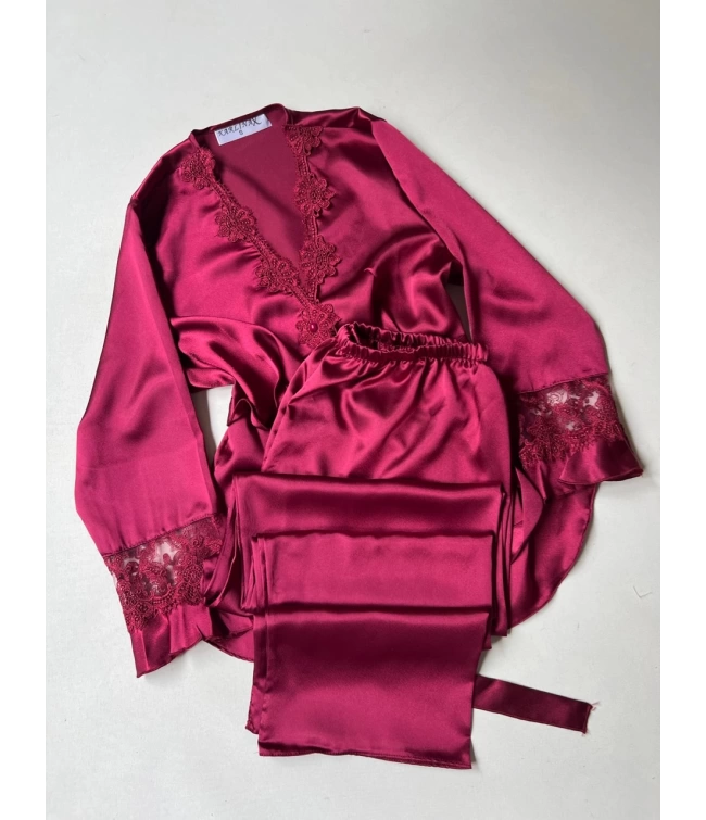 LONG SLIT SILK NIGHTY SET 5 PCS ππ