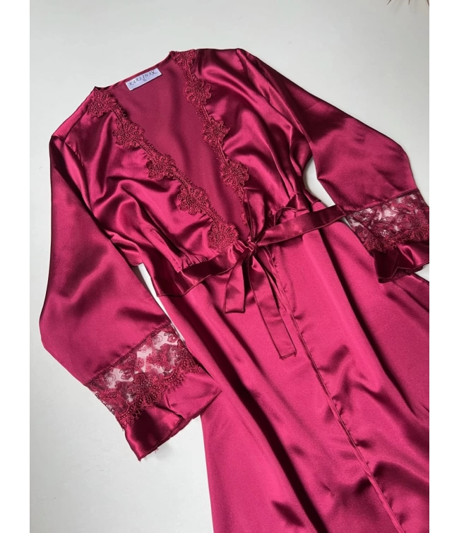LONG SLIT SILK NIGHTY SET 5 PCS ππ