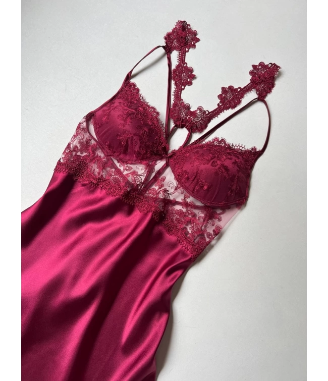 LONG SLIT SILK NIGHTY SET 5 PCS ππ