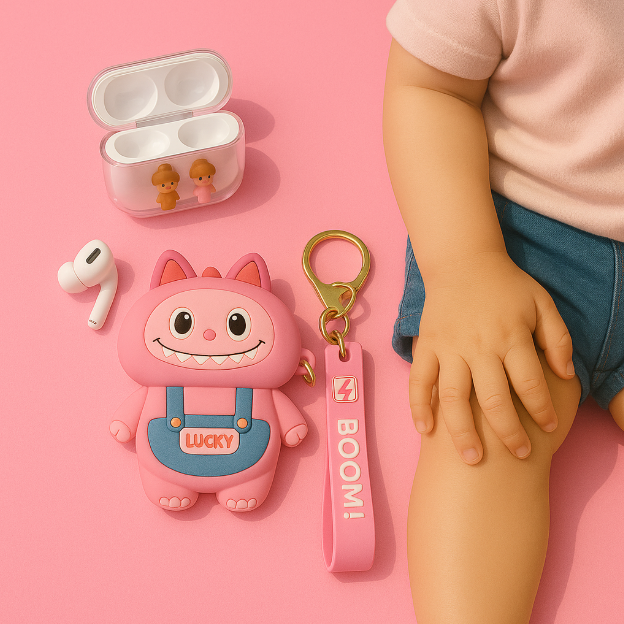 Imported Labubu - AirPods Case with Keychain Strap